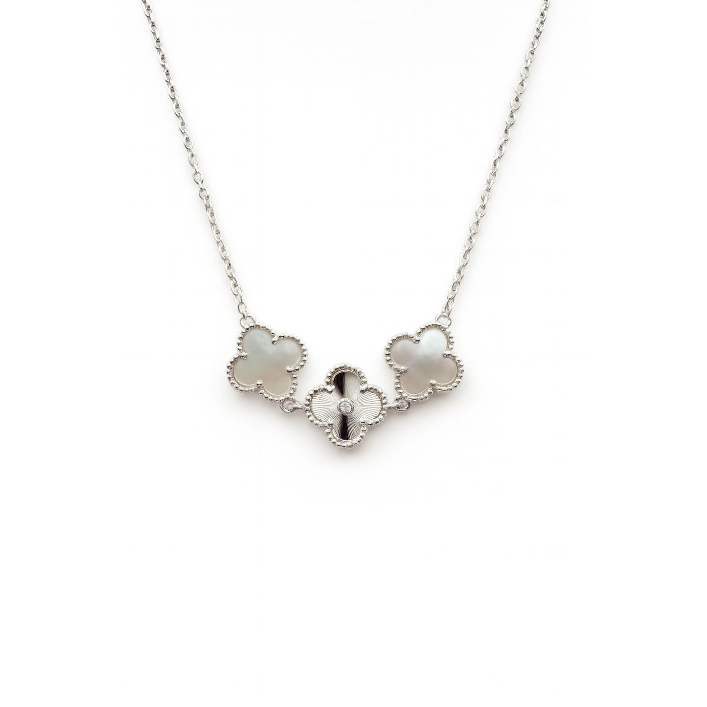 β¨ Premium Pure Silver 925 Triple Clover Pendant Necklace πΈ |