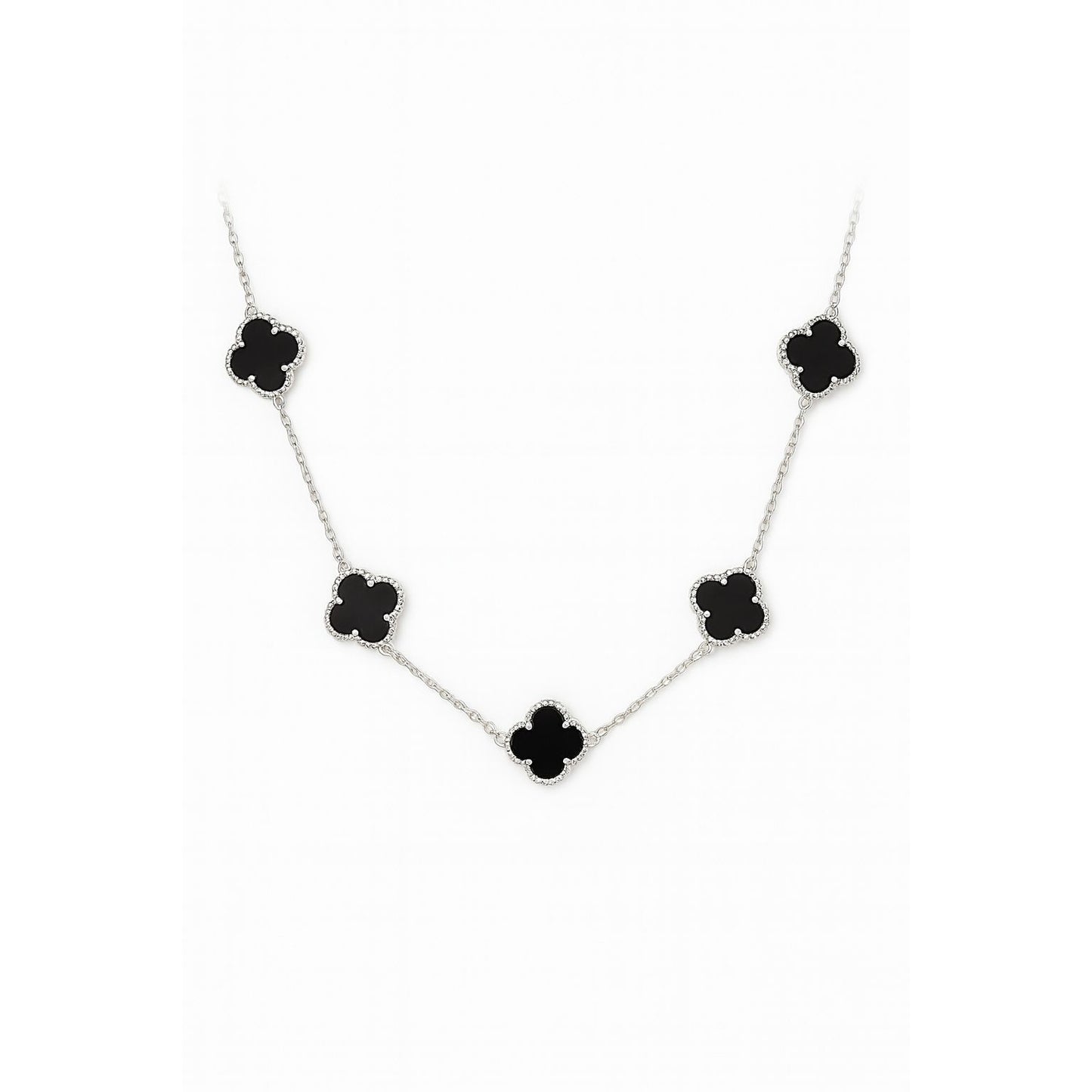 π€ 5 Black Clover Necklace β Pure 925 Sterling Silver π