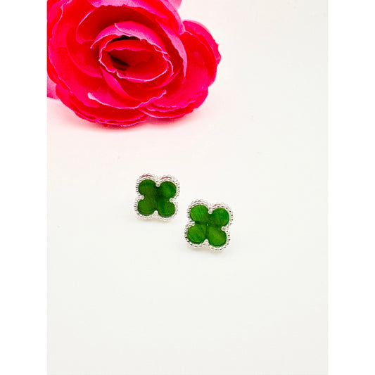 🌿 Clover Stud Earrings – 925 Sterling Silver ✨💎